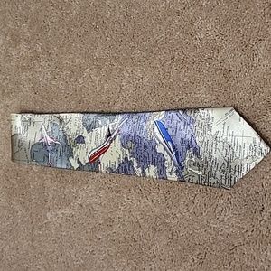 Airplane world map tie 100% silk